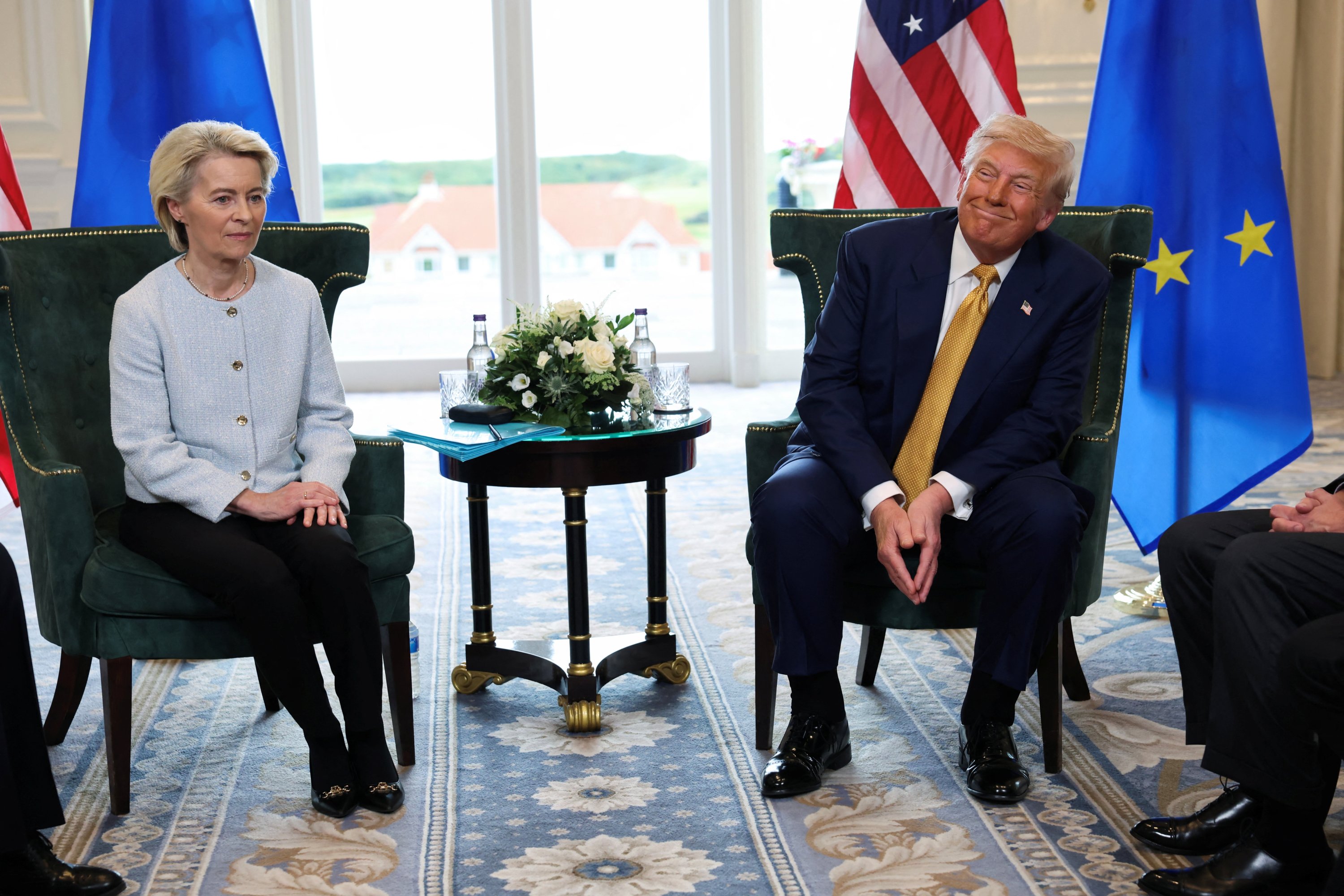 U.S. President Donald Trump meets with European Commission President Ursula von der Leyen in Turnberry, Scotland, July 27, 2025. (Reuters Photo)