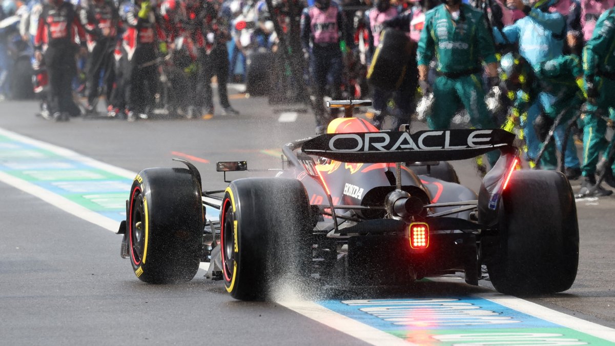 Red Bull&#039;s Max Verstappen in the pit lane during the Belgian Grand Prix race at the Circuit de Spa-Francorchamps, Stavelot, Belgium, July 27, 2025. (Reuters Photo)