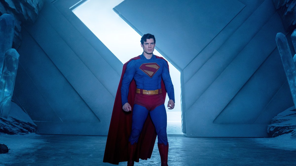 This image released by Warner Bros. Pictures shows David Corenswet in a scene from "Superman." (AP Photo)