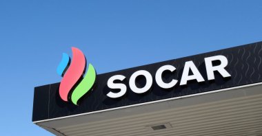 The logo of Azerbaijan&#039;s energy giant SOCAR is seen at an undisclosed location in this photo from Oct. 7, 2023. (Reuters Photo)