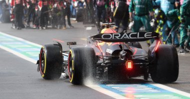 Red Bull&#039;s Max Verstappen in the pit lane during the Belgian Grand Prix race at the Circuit de Spa-Francorchamps, Stavelot, Belgium, July 27, 2025. (Reuters Photo)
