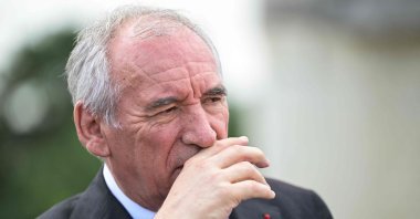 France's Prime Minister Francois Bayrou gestures at the Angers castle, Angers, France, July 24, 2025. (AFP Photo)