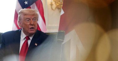 U.S. President Donald Trump speaks to the media in Turnberry, Scotland, July 28, 2025. (Reuters Photo)