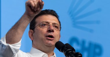 Istanbul Mayor Ekrem Imamoğlu speaks at a rally of his party, Republican People's Party (CHP), in the capital, Ankara, Türkiye, March 15, 2025. (AA File Photo)