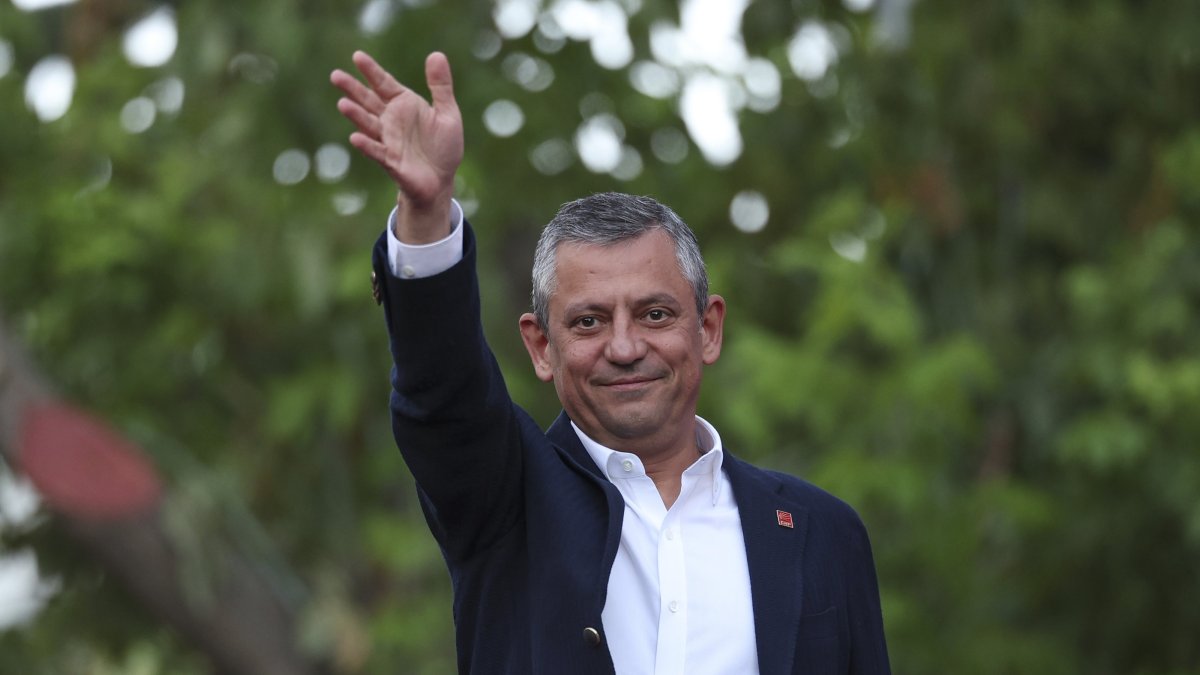 CHP Chair Özgür Özel gestures during an event, Ankara, Türkiye, July 26, 2025. (AA Photo)