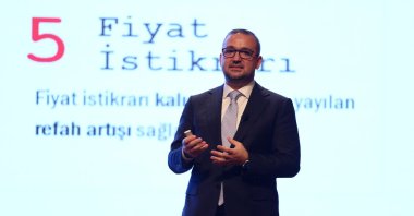 Central Bank of the Republic of Türkiye (CBRT) Governor Fatih Karahan speaks during an event in Kayseri, Türkiye, July 29, 2025. (IHA Photo)