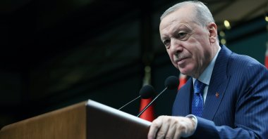 President Recep Tayyip Erdoğan speaks at a news conference following a Cabinet meeting at the Presidential Complex, Ankara, Türkiye, July 28, 2025. (DHA Photo)