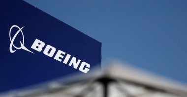This photograph shows the logo of U.S. aircraft manufacturer Boeing during the 55th edition of the International Paris Air Show, Paris, France, June 20, 2025. (AFP Photo)