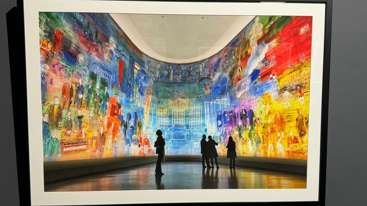 An example of Izzet Keribar&#039;s artwork display at the “From Analogue to Digital” exhibition, Istanbul, Türkiye, July 29, 2025 (AA Photo)