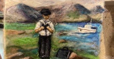 Paintings are displayed at the &quot;Hands Producing with the Love of Labor&quot; exhibition, Istanbul, Türkiye, July 29, 2025. (AA photo)