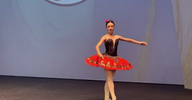 Young ballerina at Bodrum Castle, Muğla, Türkiye, July 30, 2025 (DHA Photo)
