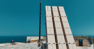 Türkiye&#039;s Siper long-range air defense system stands ready at a coastal test site, Ankara, Türkiye, July 30, 2025. (DHA Photo)