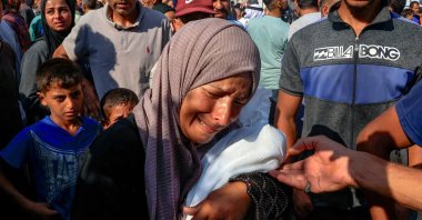 Palestinian mother Alaa Al-Najjar mourns her three-month-old baby Yehia, who died due to malnutrition amid a hunger crisis, according to medics, at Nasser Hospital in Khan Younis, Gaza Strip, Palestine, July 20, 2025. (Reuters Photo)