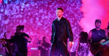 World-famous American singer Justin Timberlake performs live on stage at Istanbul Technical University Stadium, Istanbul, Türkiye, July 31, 2025. (AA photo)