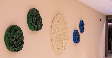 Artworks displayed at &quot;4 Billion AD&quot; by artist Emin Mete Erdoğan in Bodrum, Muğla, Türkiye, July 10, 2025. (Photo by Funda Karayel)