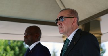 President Recep Tayyip Erdoğan welcomes Gabon President Brice Oligui Nguema, Ankara, Türkiye, July 31, 2025. (AA Photo)