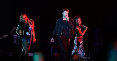 World-famous American singer Justin Timberlake performs live on stage at Istanbul Technical University Stadium, Istanbul, Türkiye, July 30, 2025. (AA photo)
