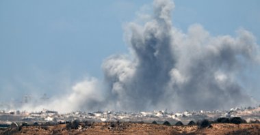 Smoke rises following an Israeli airstrike in the northern Gaza Strip, July 31, 2025. (EPA Photo)