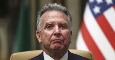 U.S. Middle East envoy Steve Witkoff attends an interview after participating in a meeting with U.S. Secretary of State Marco Rubio, U.S. national security adviser Mike Waltz, Russian Foreign Minister Sergei Lavrov and Russian President Vladimir Putin&#039;s foreign policy advisor Yuri Ushakov, at Diriyah Palace, Riyadh, Saudi Arabia, Feb. 18, 2025. (AP Photo)