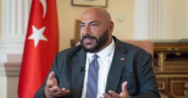 British Consul General to Istanbul, Kenan Poleo, gestures during an interview with Anadolu Agency (AA), Istanbul, Türkiye, Aug. 3, 2025. (AA Photo)