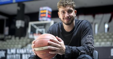 Turkish NBA star Alperen Şengün speaks during an interview, Houston, U.S., July 30, 2025.