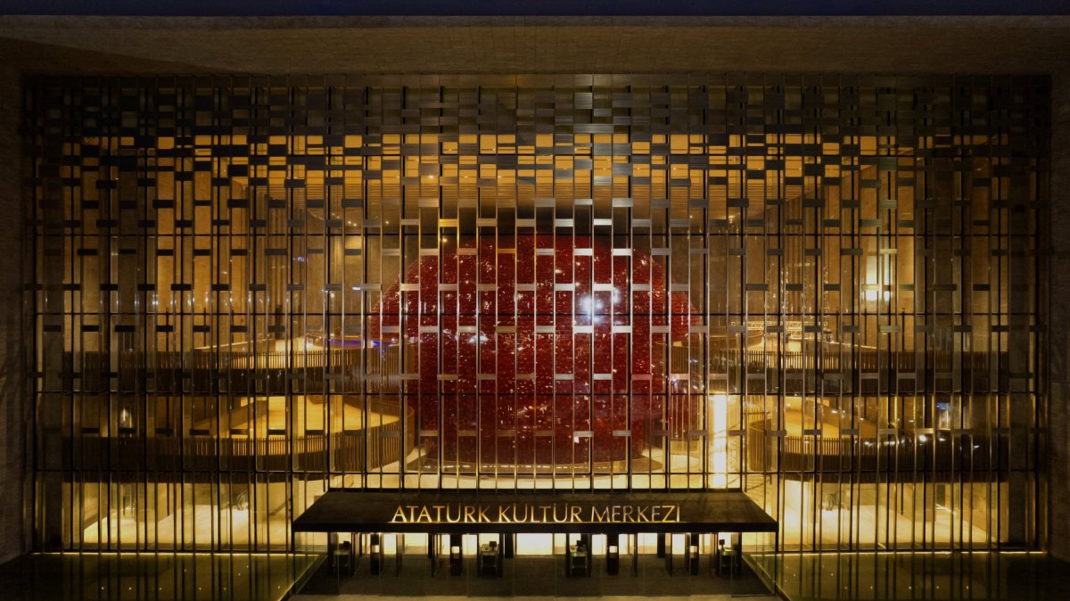 An exterior view of the Atatürk Cultural Center (AKM), Istanbul, Türkiye, Oct. 19, 2021. (AA Photo)