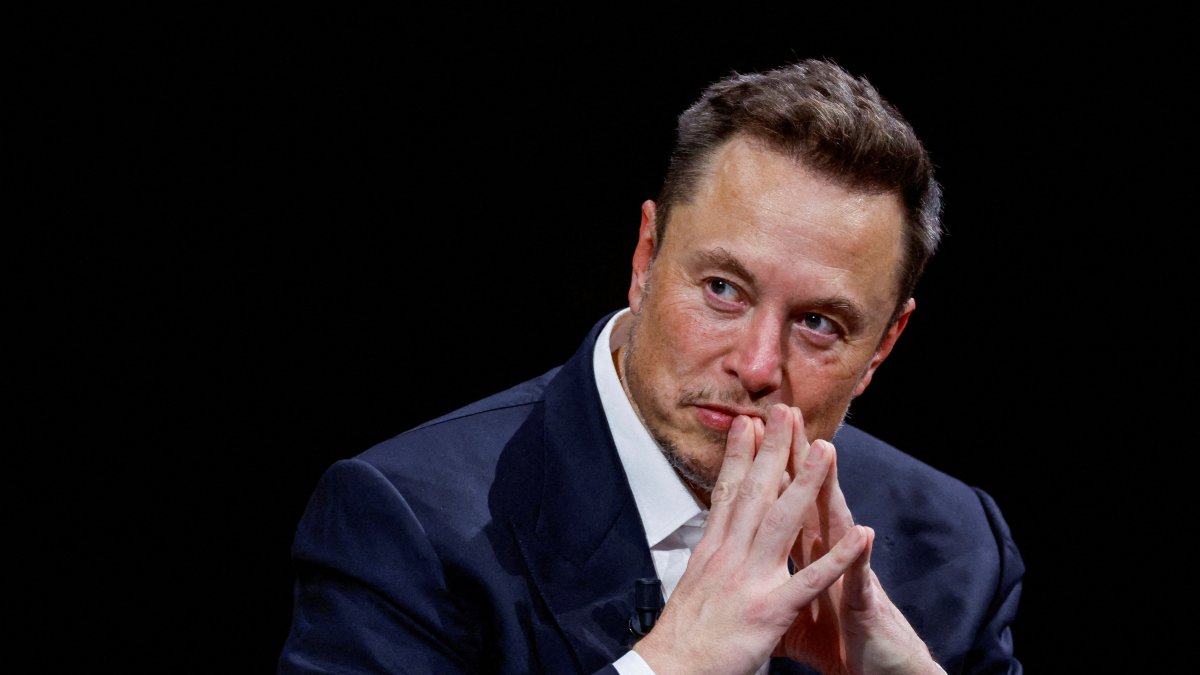 Elon Musk, CEO of SpaceX and Tesla, and owner of Twitter, gestures as he attends the Viva Technology conference, Paris, France, June 16, 2023. (Reuters Photo)