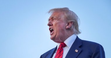 U.S. President Donald Trump speaks to the press prior to boarding Air Force One at Lehigh Valley International Airport, Allentown, U.S., Aug. 3, 2025. (Reuters Photo)