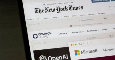Webpages of the New York Times, Common Crawl, OpenAI and Microsoft are seen on a computer, Portland, U.S, Dec. 28, 2023. (Shutterstock Photo)