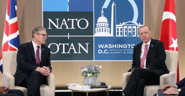 President Recep Tayyip Erdoğan and British Prime Minister Keir Starmer hold talks in Washington, D.C., July 11, 2024. (AA File Photo)