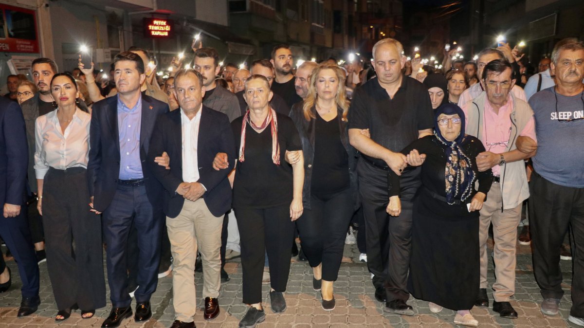 Silent marchers honor Sinem Somun in Trabzon, northern Türkiye, Aug. 4, 2025. (AA Photo)