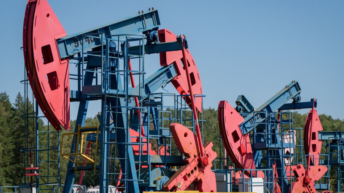 A view shows oil pump jacks outside Almetyevsk, in the Republic of Tatarstan, Russia, July 14, 2025. (Reuters Photo)