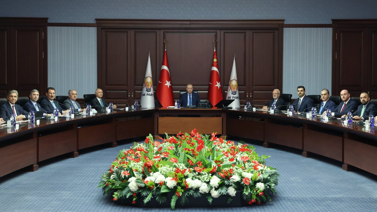 President Recep Tayyip Erdoğan convenes the ruling Justice and Development Party’s (AK Party) central executive committee, Ankara, Türkiye, July 23, 2025. (AA Photo)