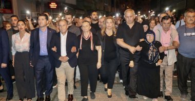 Silent marchers honor Sinem Somun in Trabzon, northern Türkiye, Aug. 4, 2025. (AA Photo)