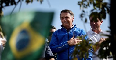 Former Brazil&#039;s President Jair Bolsonaro visits the Capital Moto Week, Brasilia, Brazil, July 29, 2025. (Reuters Photo)