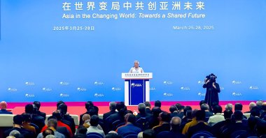 Muhammad Yunus, Chief advisor of Bangladesh&#039;s interim government, speaks during the opening ceremony of the Boao Forum for Asia (BFA) Annual Conference 2025 in Boao, in southern China&#039;s Hainan province, March 27, 2025. (AFP File Photo)