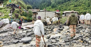 A view of the damage amid heavy rains in Dharali, Uttarakhand, India, Aug. 6, 2025. (Reuters Photo)