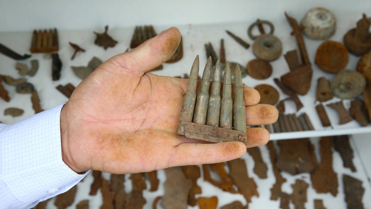 Ammunition and relics from the 1916-17 Ottoman-Russian War are preserved and displayed, Bingöl, Türkiye, Aug. 6, 2025. (AA Photo)