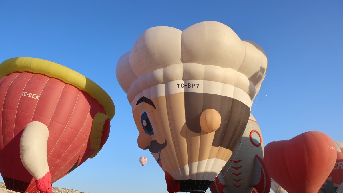 Some 38 balloons from 27 countries take flight at Cappadocia’s Balloon Festival, Cappadocia, Nevşehir, Türkiye, Aug. 7, 2025. (IHA Photo)