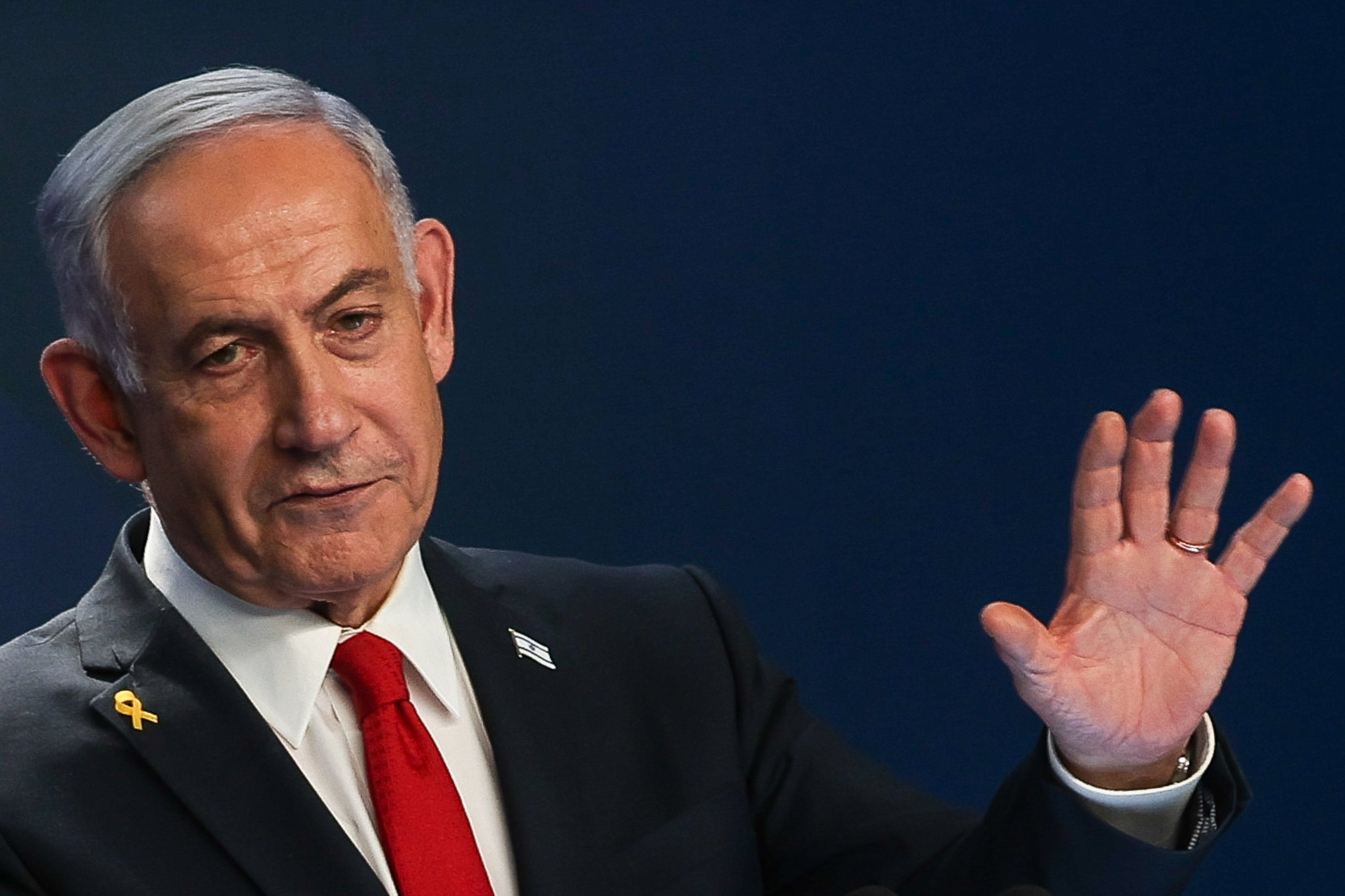 Israeli Prime Minister Benjamin Netanyahu addresses a press conference, Jerusalem, Palestine, May 21, 2025. (EPA Photo)