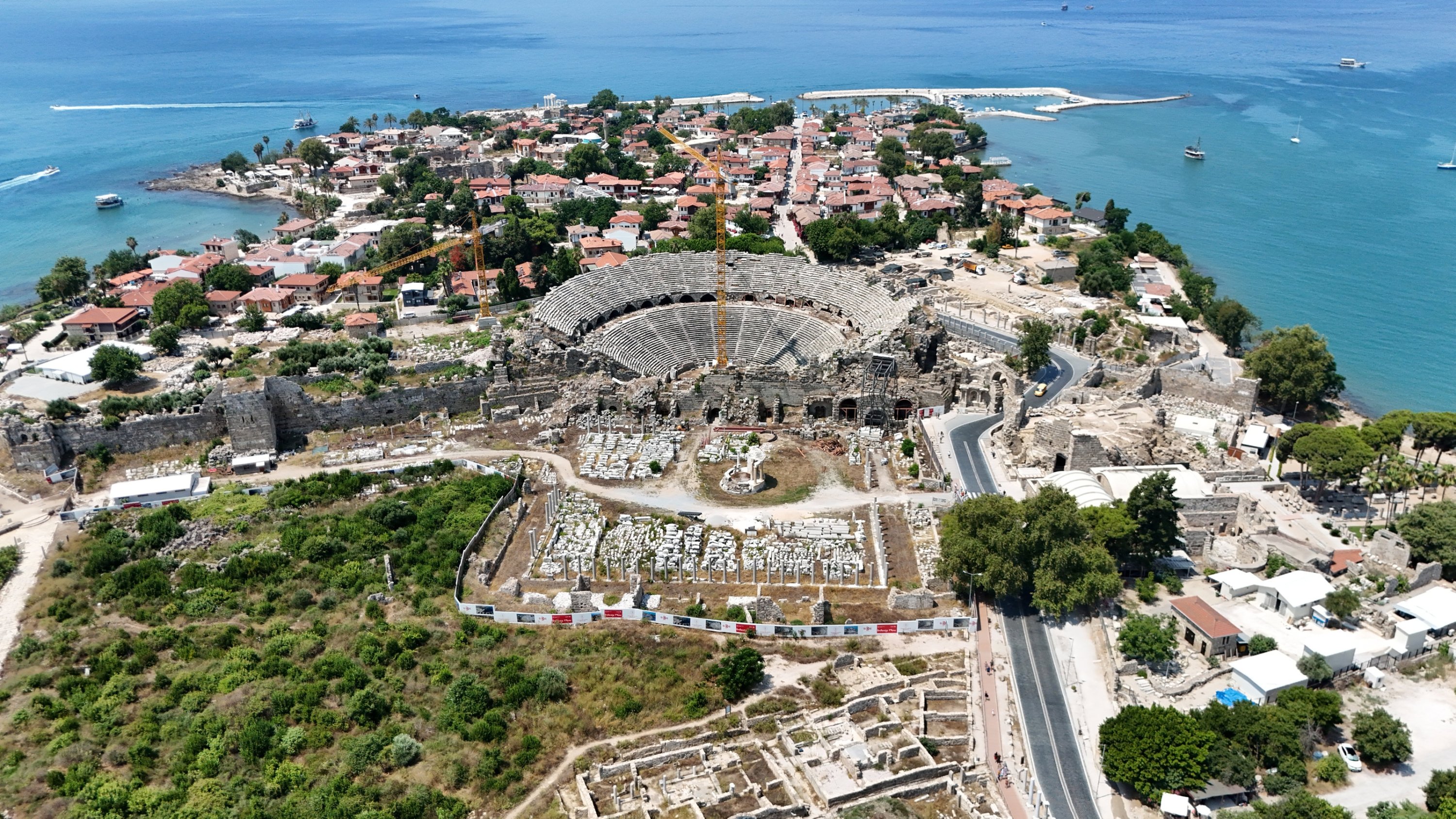 A general view of the ancient city of Side in the Manavgat district, Antalya, southern Türkiye, June 29, 2025. (AA Photo)