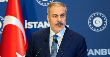 Foreign Minister Hakan Fidan speaks during a press conference following the inaugural meeting of the Balkans Peace Platform, a Turkish-led initiative aimed at fostering dialogue and cooperation across the Western Balkans, Istanbul, Türkiye, July 26, 2025. (AFP Photo)