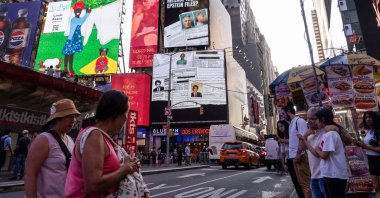 A billboard in Times Square calls for the release of the Epstein Files, in New York City, U.S., July 23, 2025. (AFP Photo)