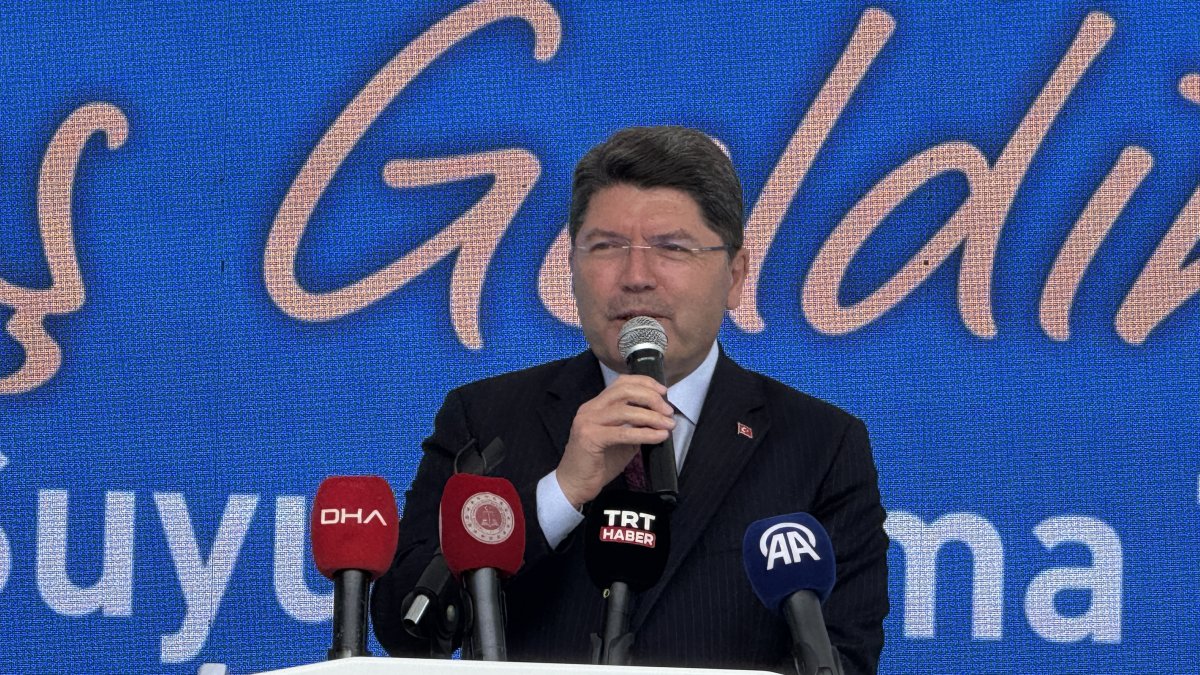 Justice Minister Yılmaz Tunç addresses an event in Bartın, northern Türkiye, Aug. 8, 2025. (DHA Photo) 