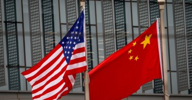 The flags of the U.S. and China flutter in Beijing, China, Nov. 15, 2023. (EPA Photo)
