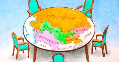 &quot;Due to the strategic importance of their geopolitical position and environmental pressures, Central Asian countries have long shaped their foreign policies in line with the principle of &#039;multi-vector balancing.&#039;&quot; (Illustration by Erhan Yalvaç)