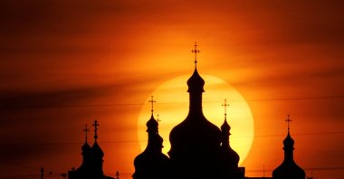 The Kyiv-Pechersk Lavra monastery is seen during sunset, in Kyiv, Ukraine, Aug. 7, 2025. (Reuters Photo)