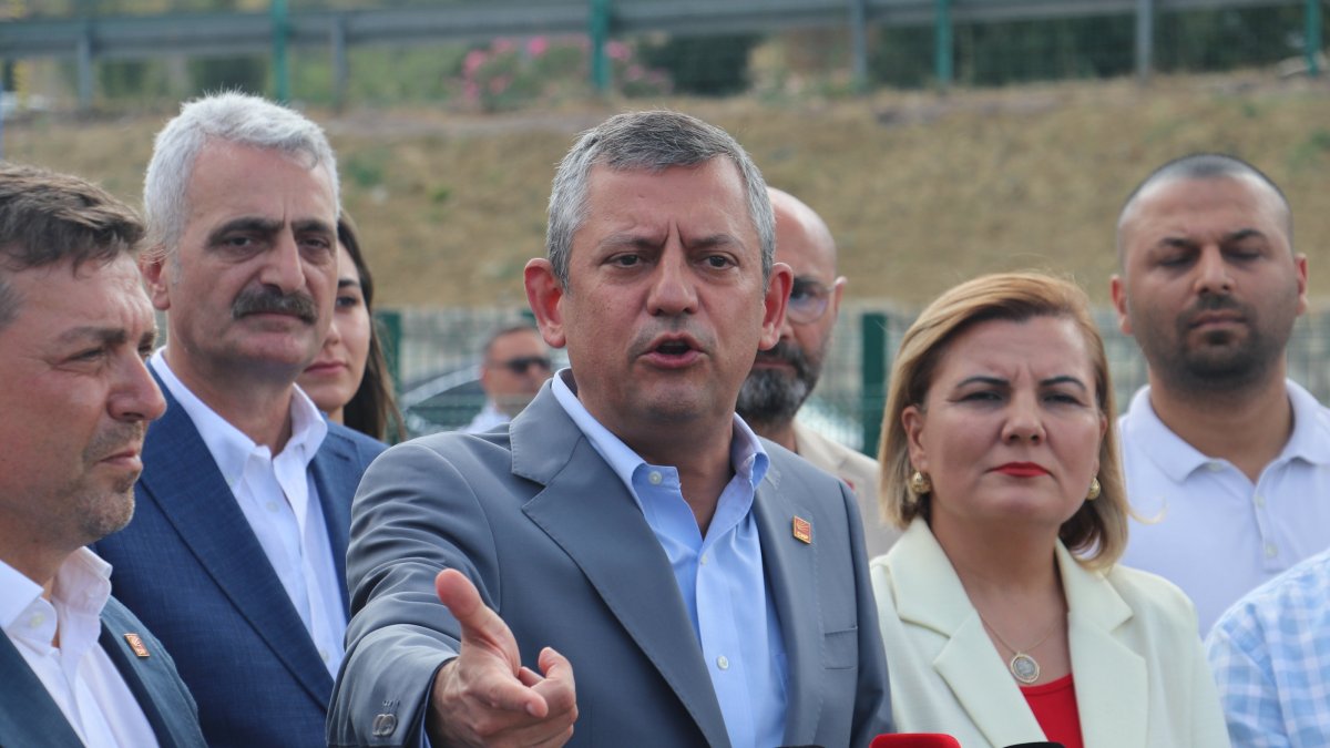 Republican People’s Party (CHP) Chair Özgür Özel talks to reporters after visiting CHP members jailed over alleged corruption, Istanbul, Türkiye, July 31, 2025. (AA Photo)