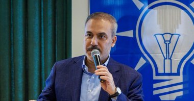 Foreign Minister Hakan Fidan speaks at an event in Aksaray, central Türkiye, Aug. 10, 2025. (AA Photo)
