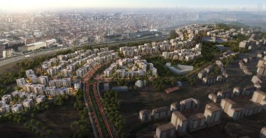 This illustration shows the Damla Kent housing project planned to be built in Istanbul, Türkiye. (AA Photo)